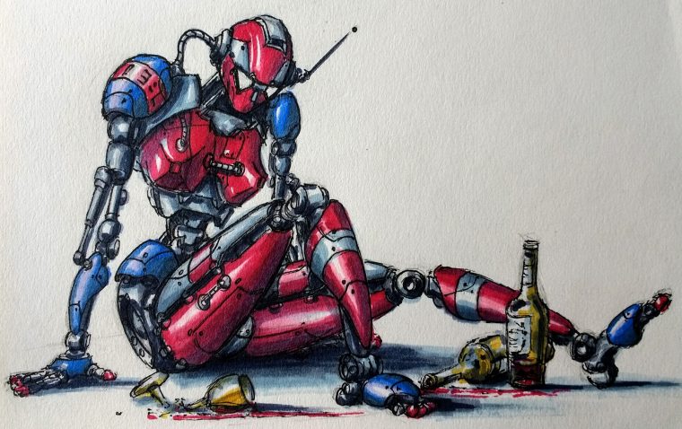 Drunk robot