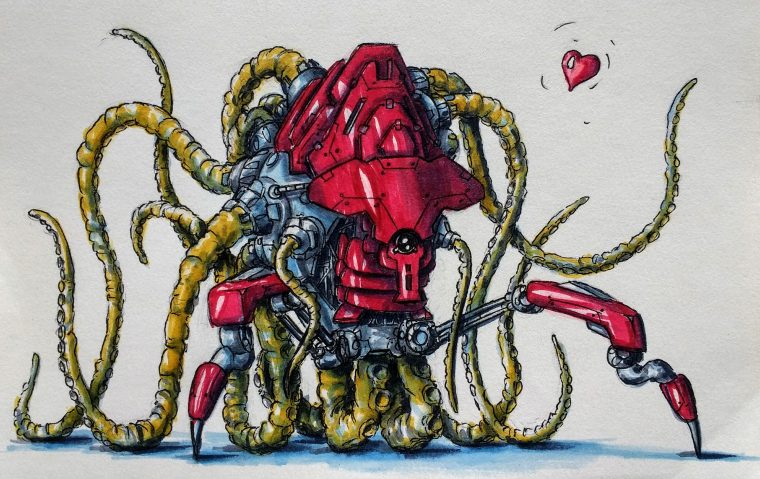 The robot kraken alien loves you
